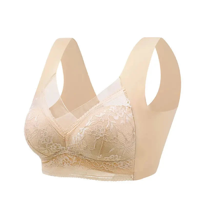 L-6L Women Large Bra Push Up Ice Silk Seamless