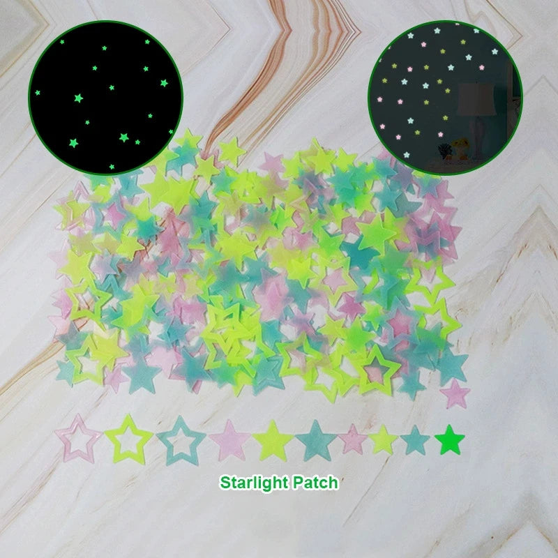 Glow in The Dark Stars Stickers - Self Adhesive Wall Decals for Kids Room Decor, DIY Night Sky Ceiling, Luminous Party Supplies