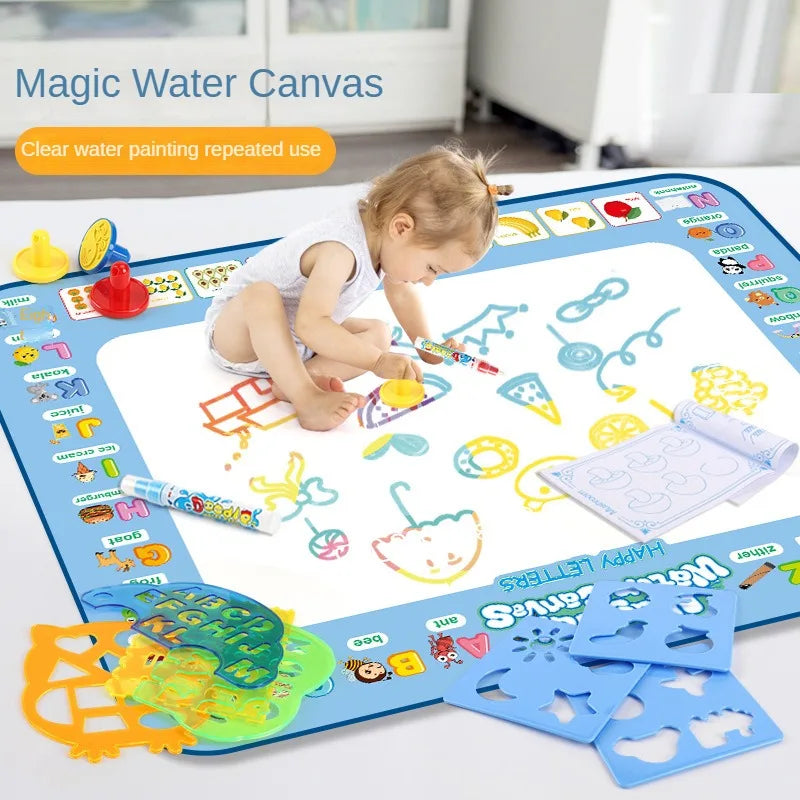 Magic Water Drawing Mat Reusable Doodle Painting Board with Pens Montessori Educational Toys for Kids Halloween Christmas Gift