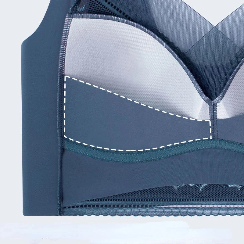 L-6L Women Large Bra Push Up Ice Silk Seamless