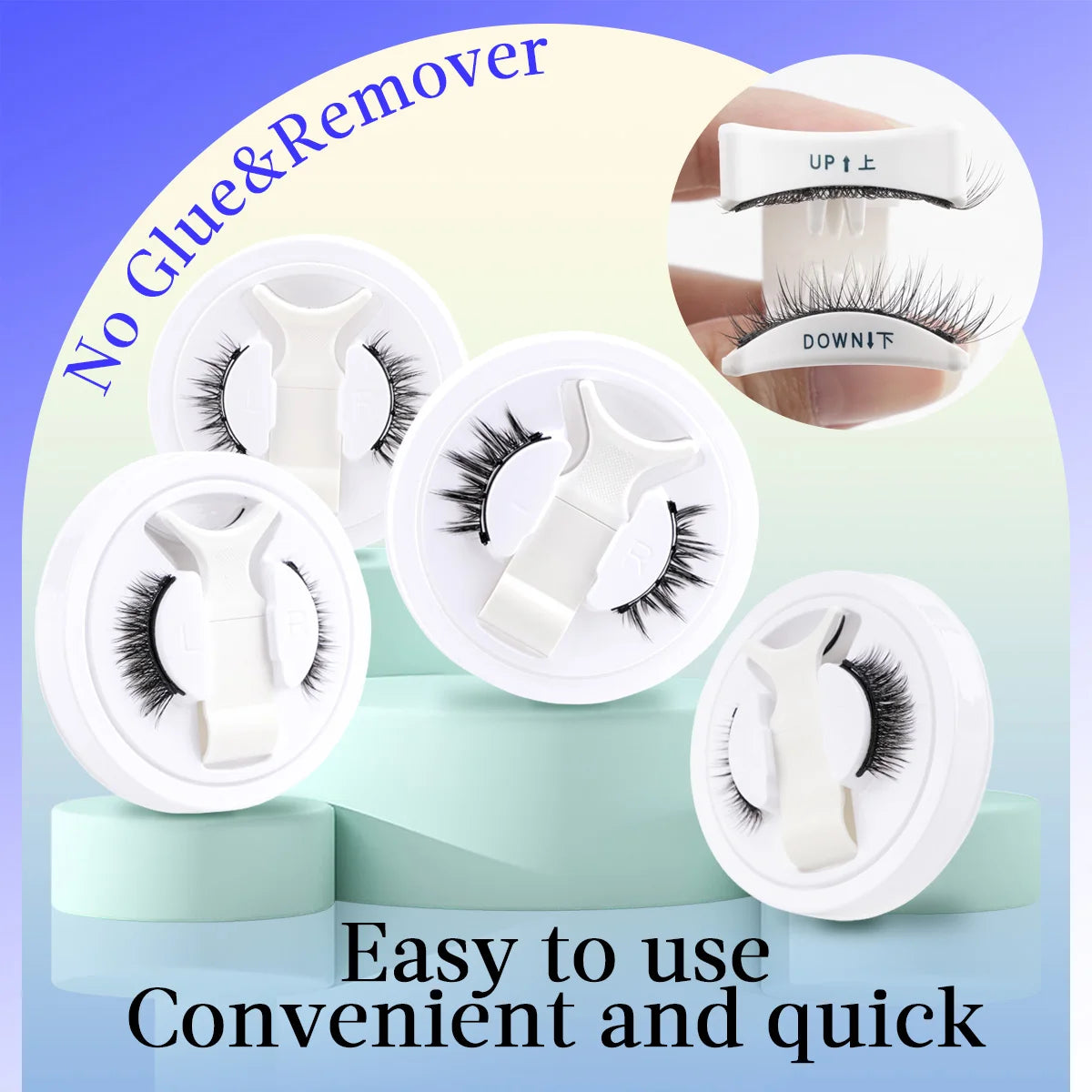 Hot 1 Pair Magnetic Eyelashes Handmade Fluffy Faux Mink Lashes Reusable