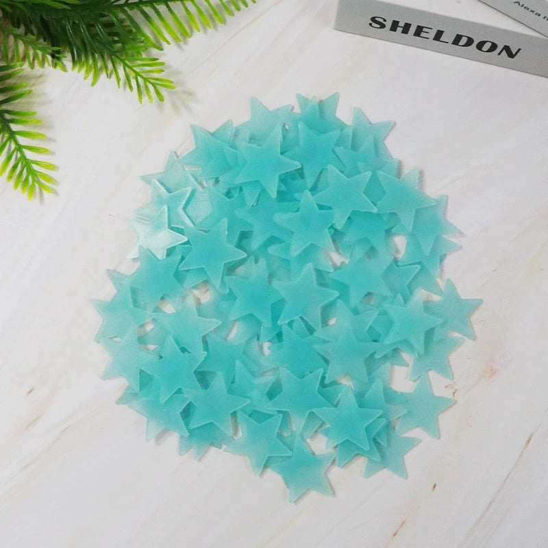 Glow in The Dark Stars Stickers - Self Adhesive Wall Decals for Kids Room Decor, DIY Night Sky Ceiling, Luminous Party Supplies