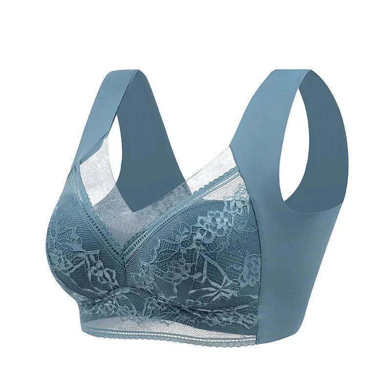 L-6L Women Large Bra Push Up Ice Silk Seamless