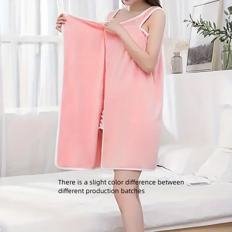 1pc Wearable Bath Towel Bowknot Coral Velvet Bath Skirt For Adults Water Absorption Quick Drying Bath Towel