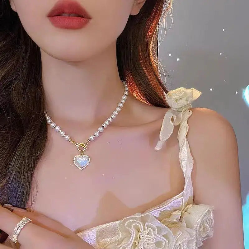 Zircon Inlaid Golden Butterfly Pendant Double Layer Necklace