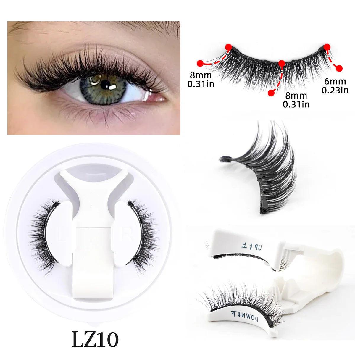 Hot 1 Pair Magnetic Eyelashes Handmade Fluffy Faux Mink Lashes Reusable