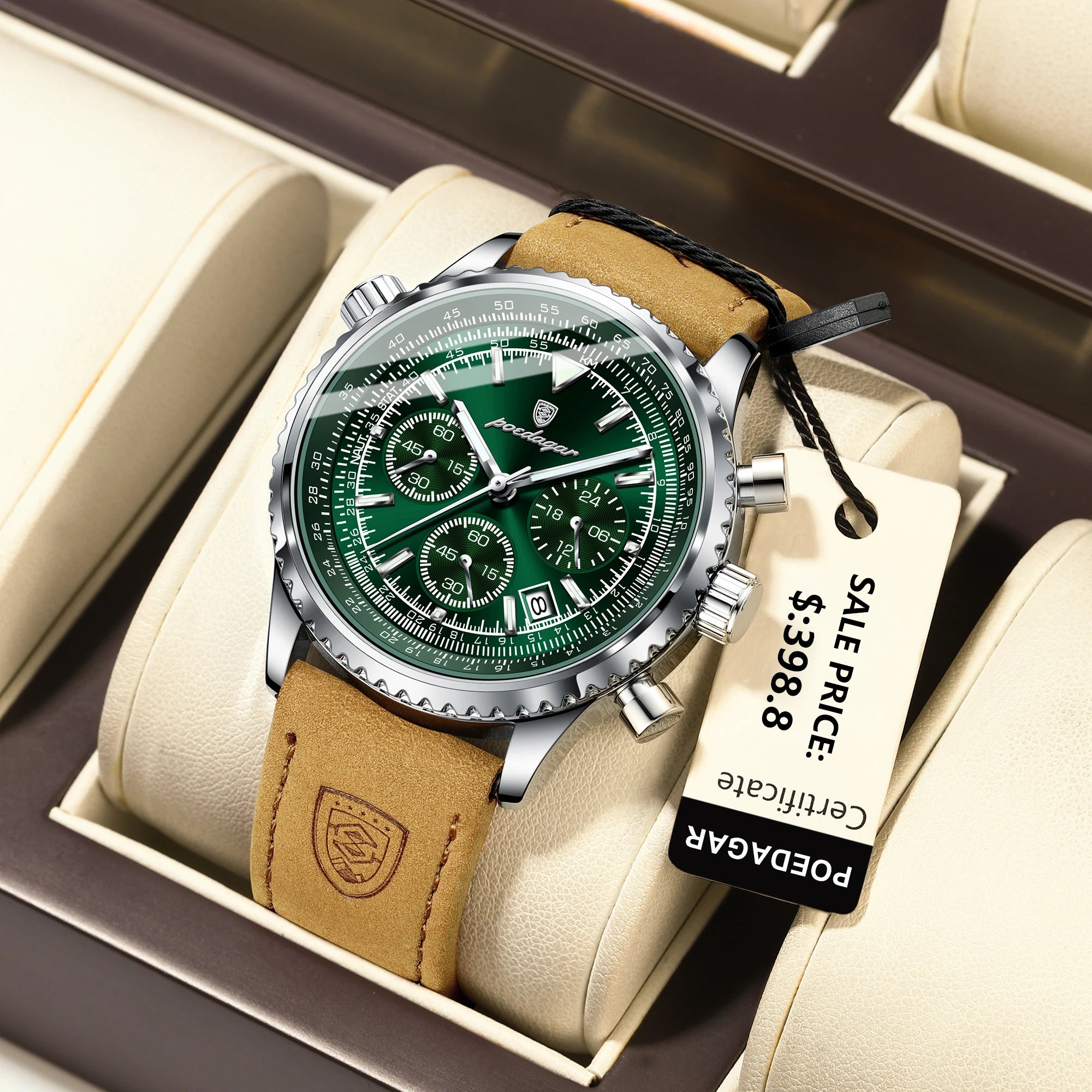 POEDAGAR Luxury Man Watch Quartz Waterproof