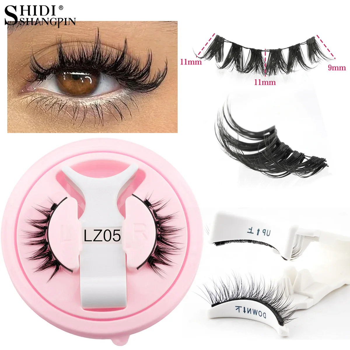 Hot 1 Pair Magnetic Eyelashes Handmade Fluffy Faux Mink Lashes Reusable