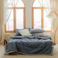 2025 New Japanese Polyester Cotton Lightweight Cool Quilted Summer Quilt Skin-Friendly Washable Solid Color Light Luxury Style