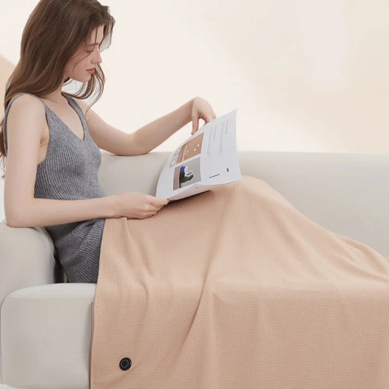 USB Electric Heated Blanket Shawl for Office ，3 Heating Levels Fleece Heated Mat Household Wearable Body Warmer Blanket Washable