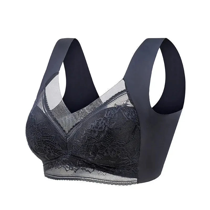 L-6L Women Large Bra Push Up Ice Silk Seamless