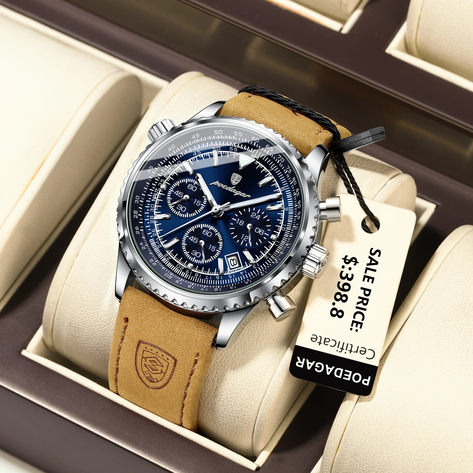 POEDAGAR Luxury Man Watch Quartz Waterproof