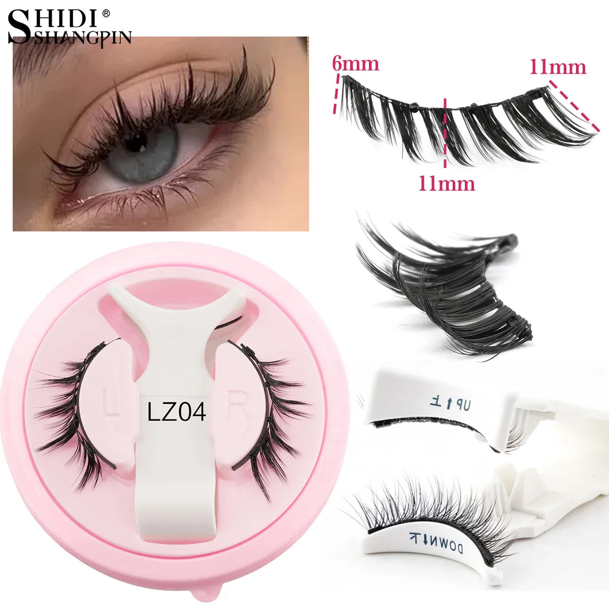 Hot 1 Pair Magnetic Eyelashes Handmade Fluffy Faux Mink Lashes Reusable