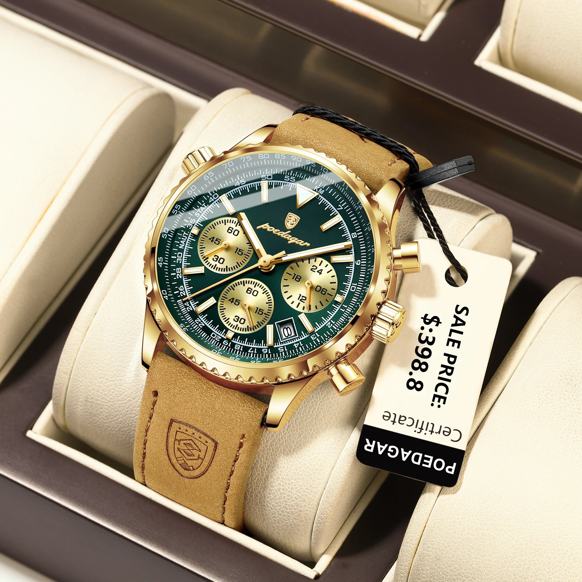 POEDAGAR Luxury Man Watch Quartz Waterproof
