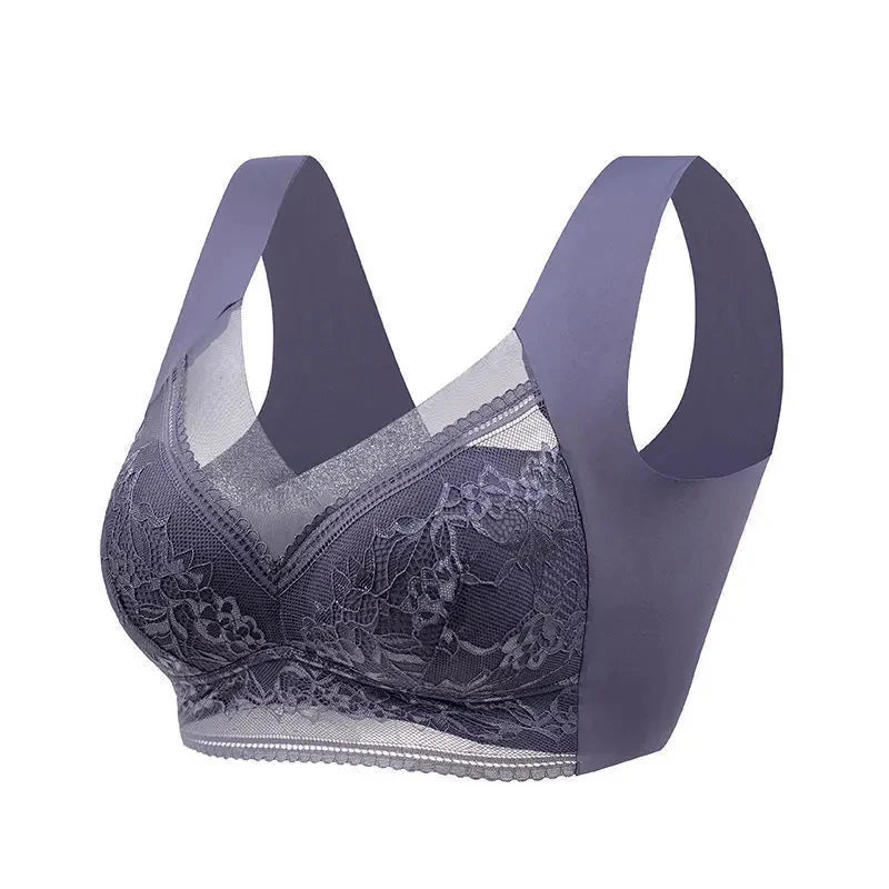 L-6L Women Large Bra Push Up Ice Silk Seamless