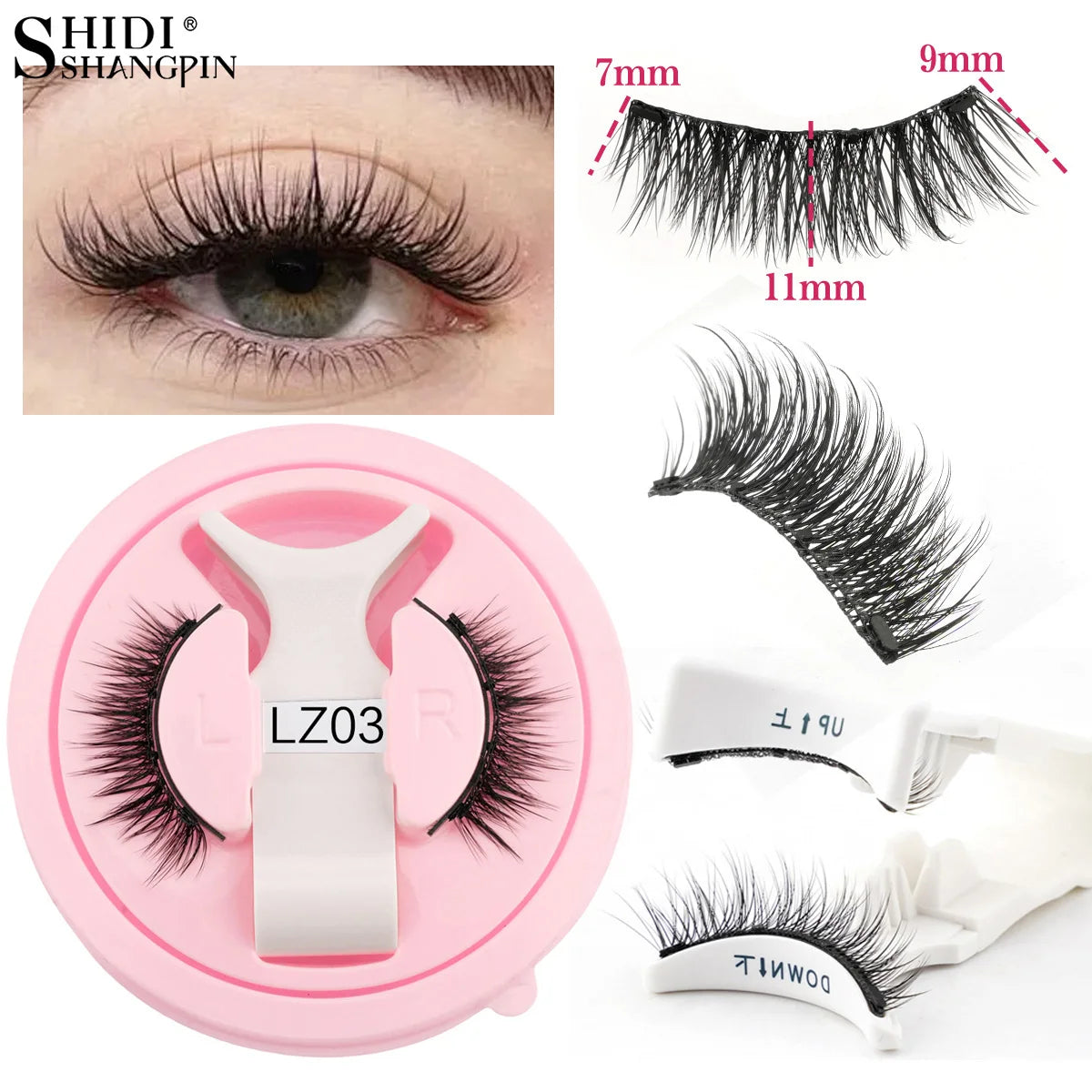 Hot 1 Pair Magnetic Eyelashes Handmade Fluffy Faux Mink Lashes Reusable