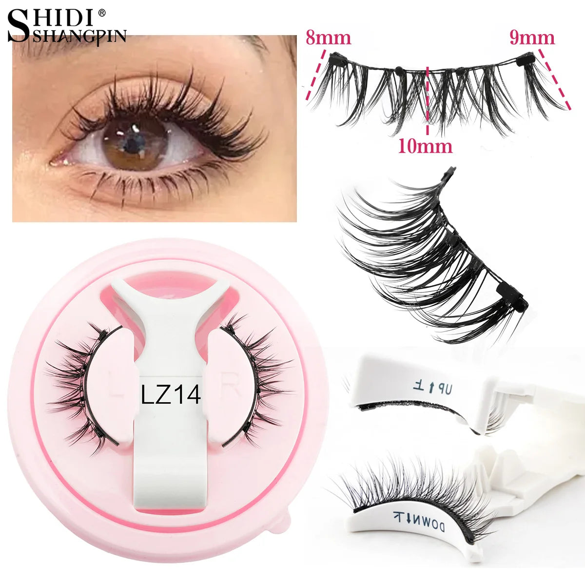 Hot 1 Pair Magnetic Eyelashes Handmade Fluffy Faux Mink Lashes Reusable