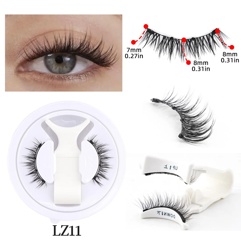 Hot 1 Pair Magnetic Eyelashes Handmade Fluffy Faux Mink Lashes Reusable
