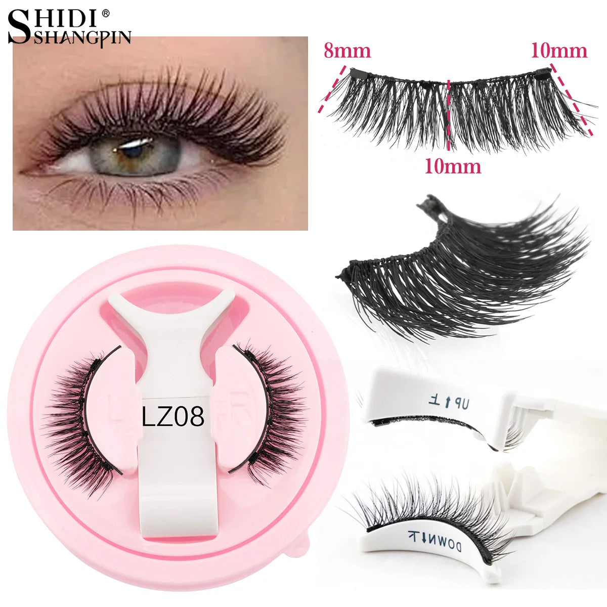 Hot 1 Pair Magnetic Eyelashes Handmade Fluffy Faux Mink Lashes Reusable