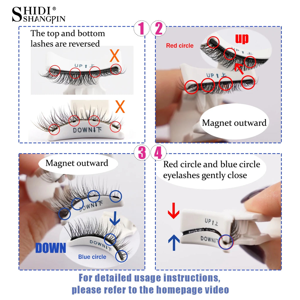 Hot 1 Pair Magnetic Eyelashes Handmade Fluffy Faux Mink Lashes Reusable