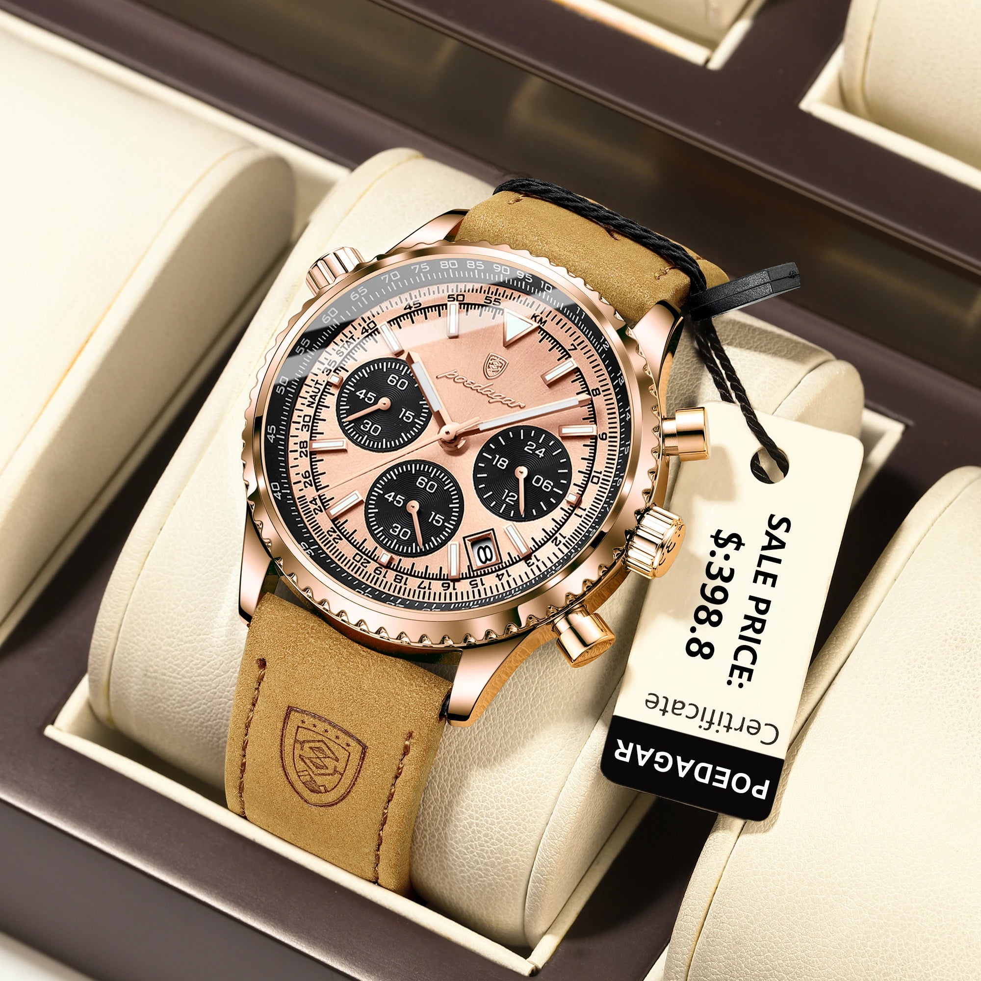 POEDAGAR Luxury Man Watch Quartz Waterproof
