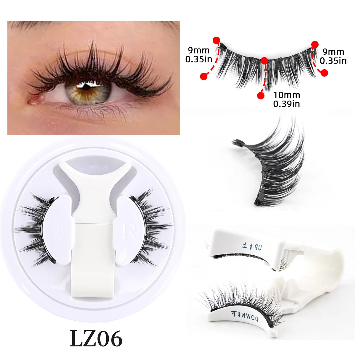 Hot 1 Pair Magnetic Eyelashes Handmade Fluffy Faux Mink Lashes Reusable