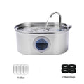 3.2L stainless steel cat water dispenser window has water level, which can be observed, suitable for many cats and dogs