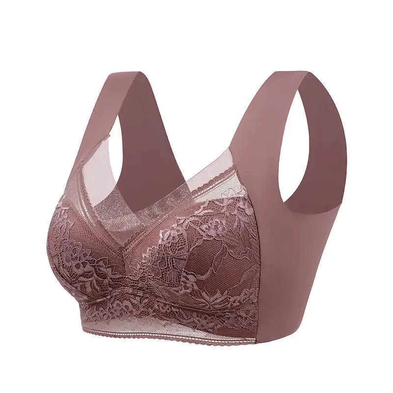 L-6L Women Large Bra Push Up Ice Silk Seamless