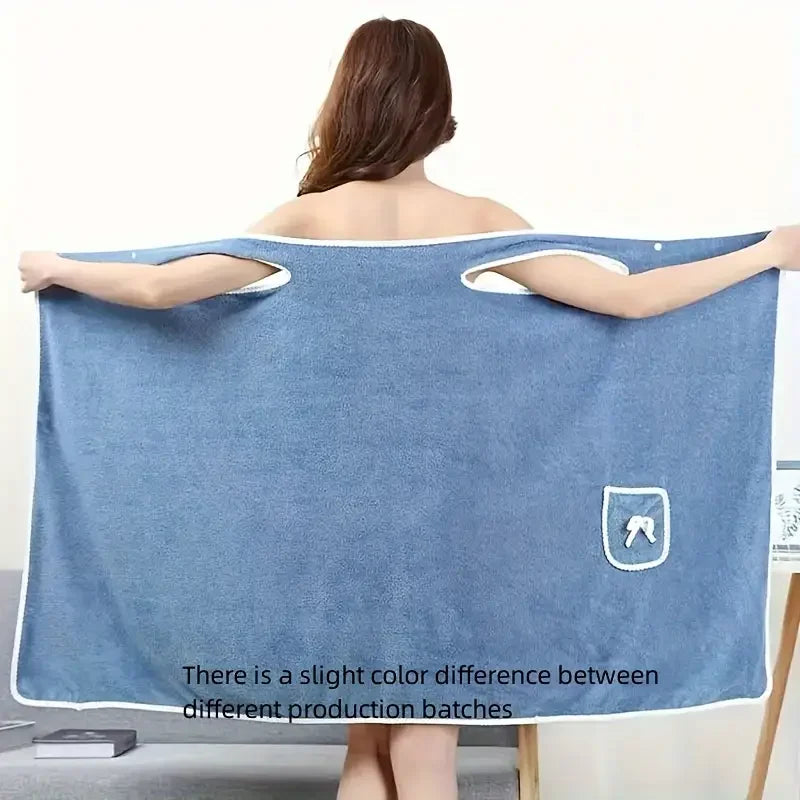 1pc Wearable Bath Towel Bowknot Coral Velvet Bath Skirt For Adults Water Absorption Quick Drying Bath Towel