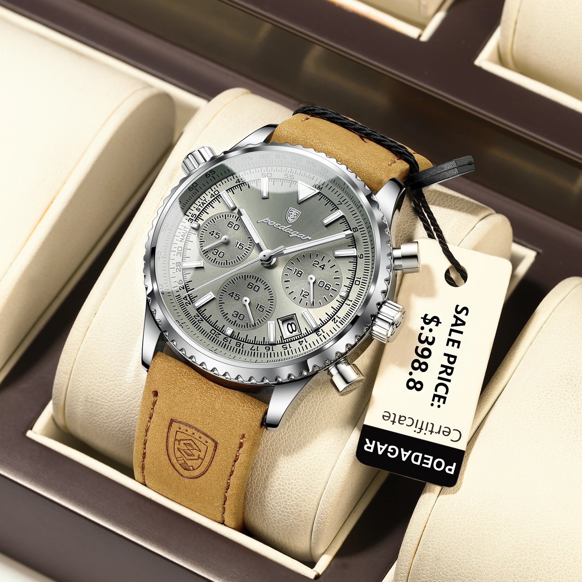 POEDAGAR Luxury Man Watch Quartz Waterproof