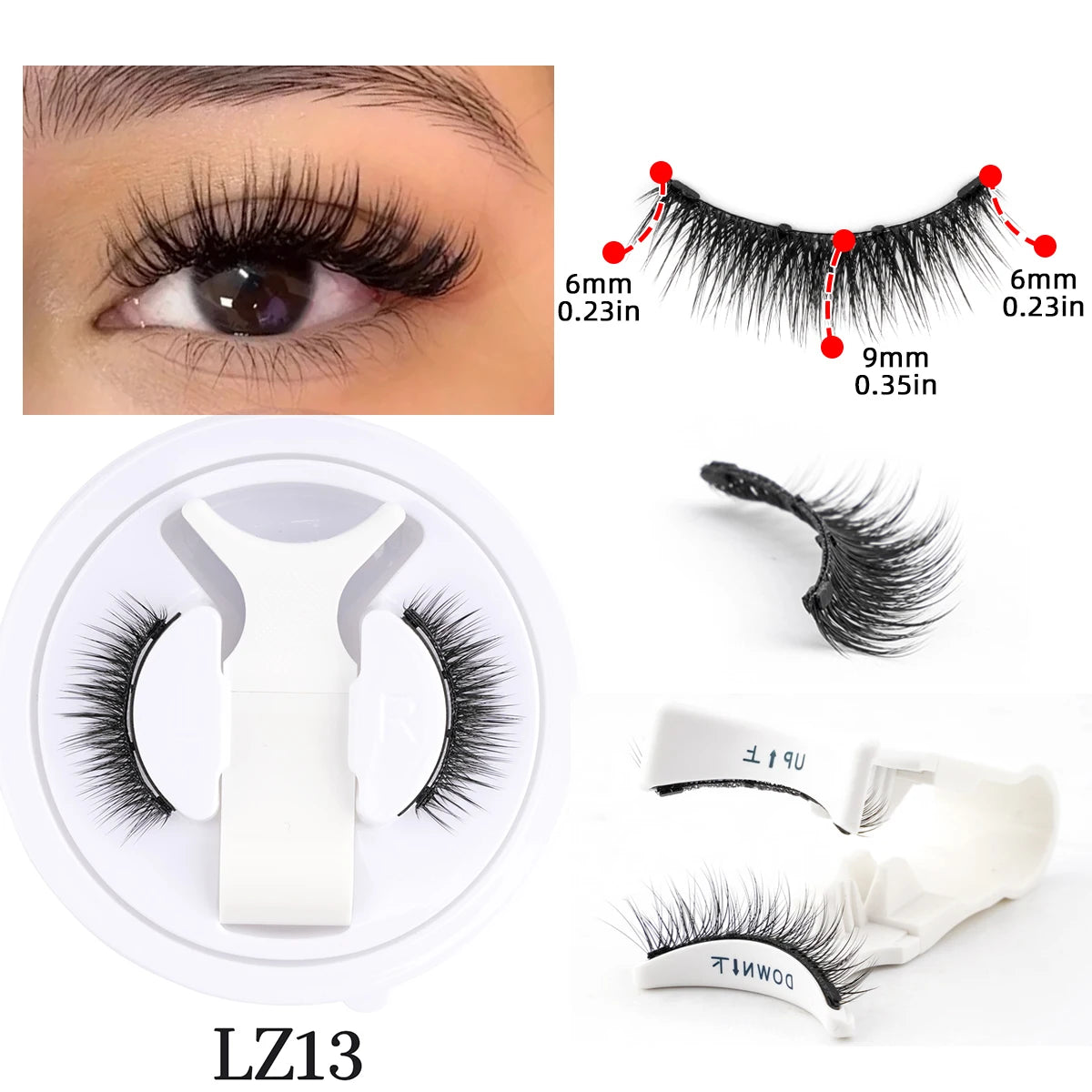 Hot 1 Pair Magnetic Eyelashes Handmade Fluffy Faux Mink Lashes Reusable